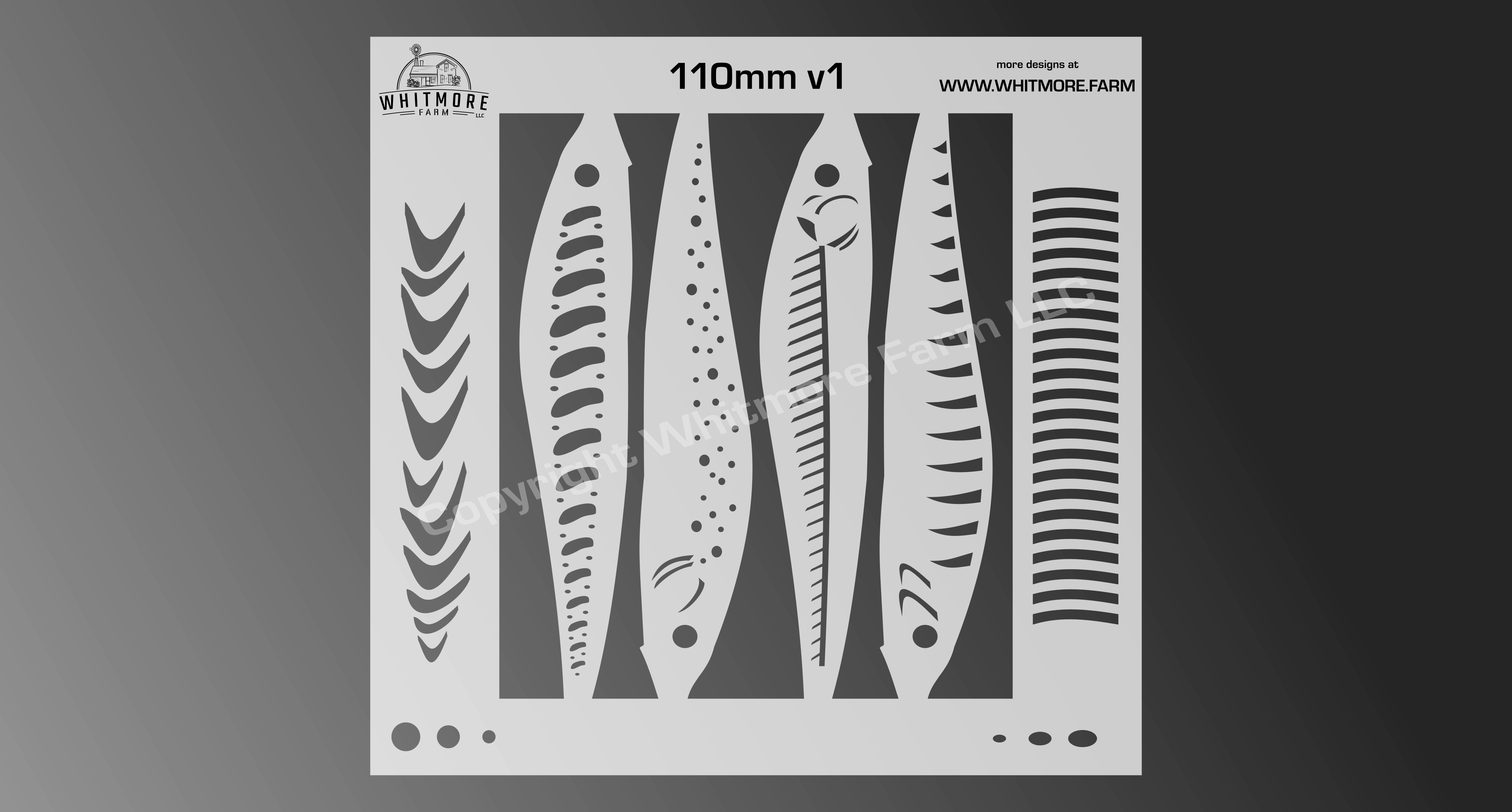 Jerkbait Fishing Lure Airbrush Stencil - 110mm