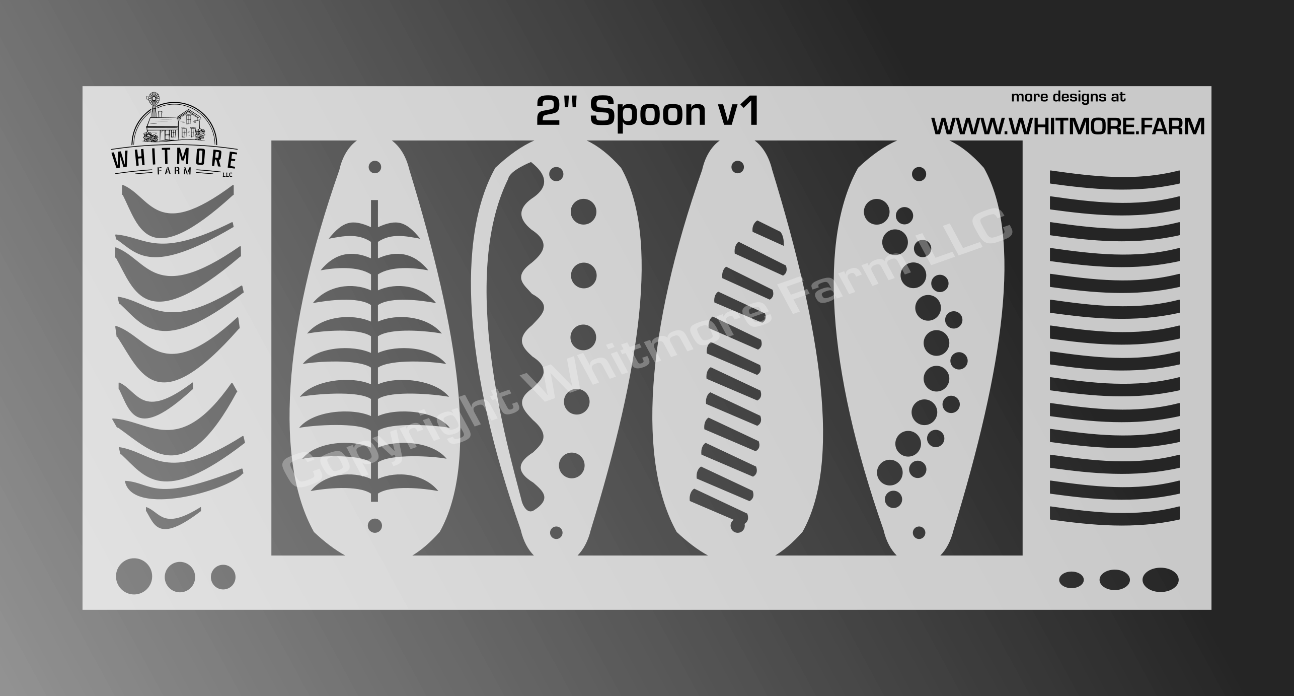 Spoon Fishing Lure Airbrush Stencil - 2 Inch