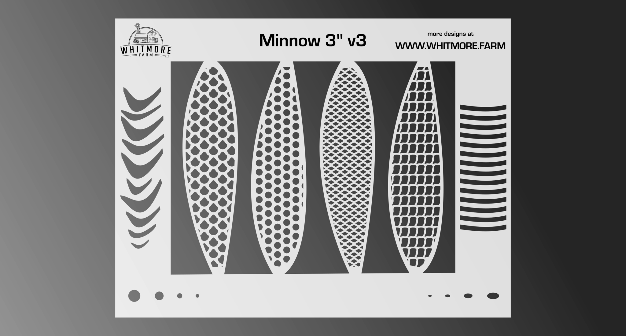 Download Minnow Airbrush Stencil Fishing Lure #3 -3 Inch - Whitmore ...