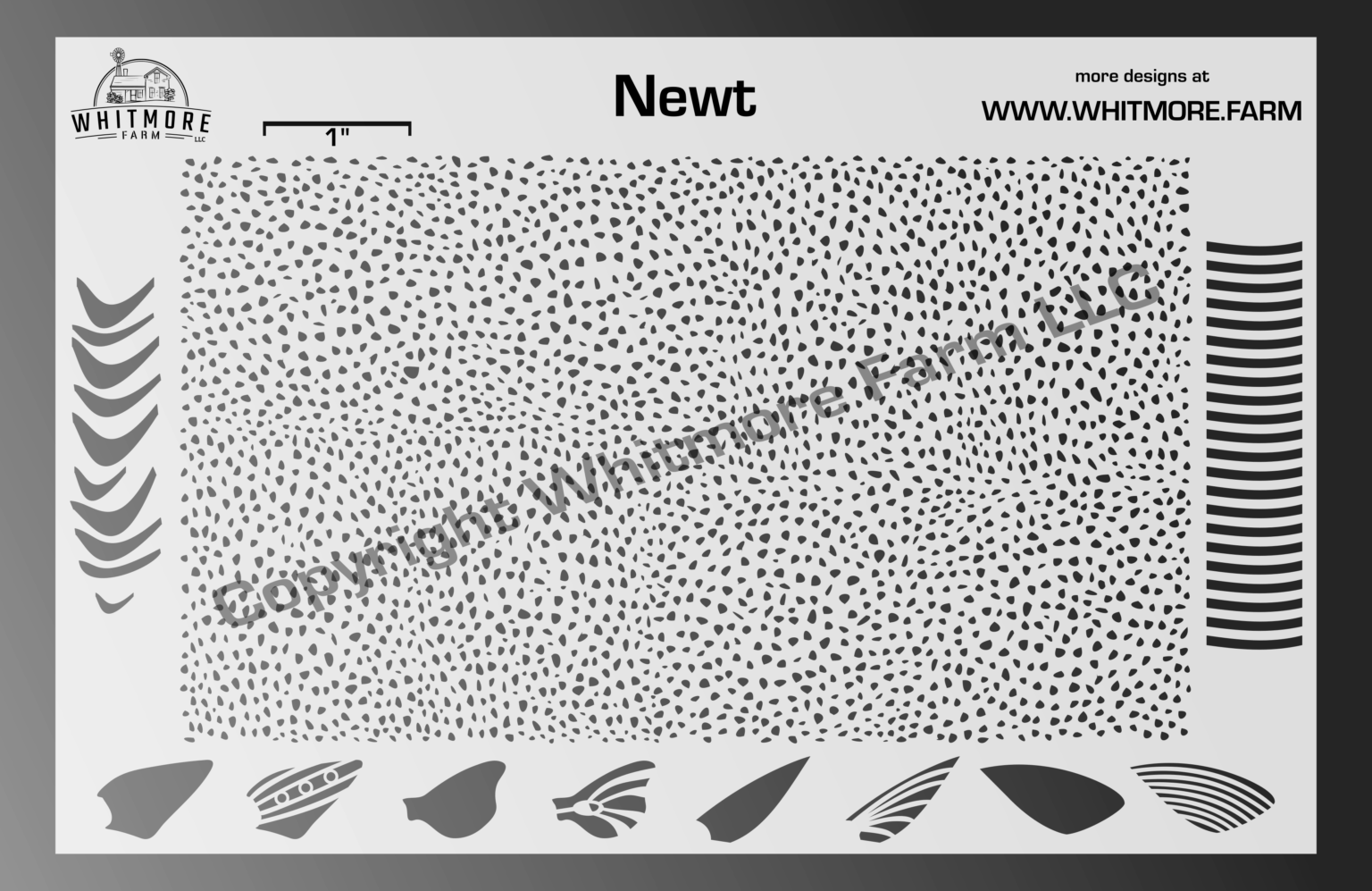 Newt v1 Mesh Fishing Lure Airbrush Stencil - Whitmore Farm