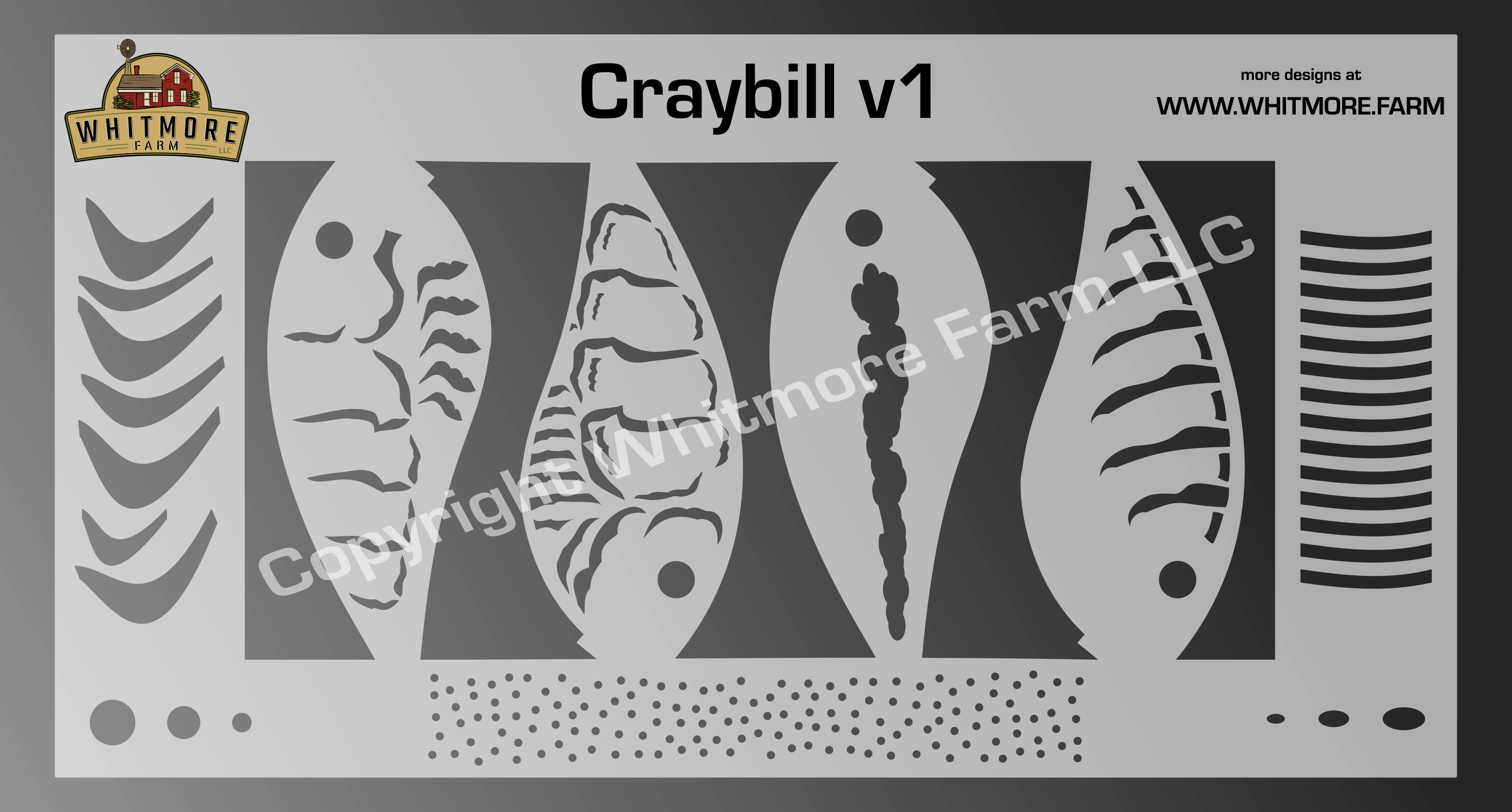 Crayfish Fishing Lure Airbrush Stencil v1