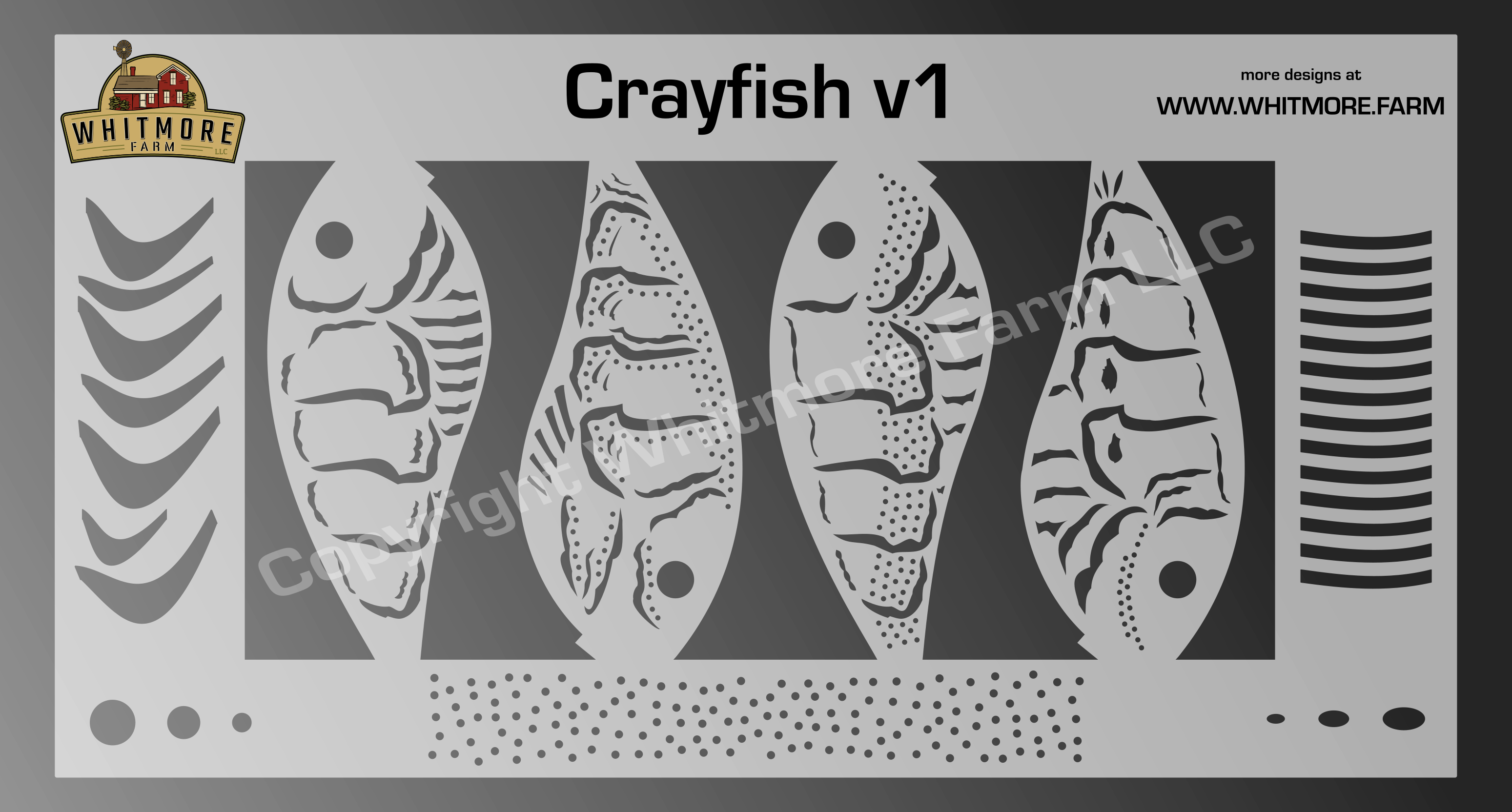 Crayfish Fishing Lure Airbrush Stencil v1 – Whitmore Farm