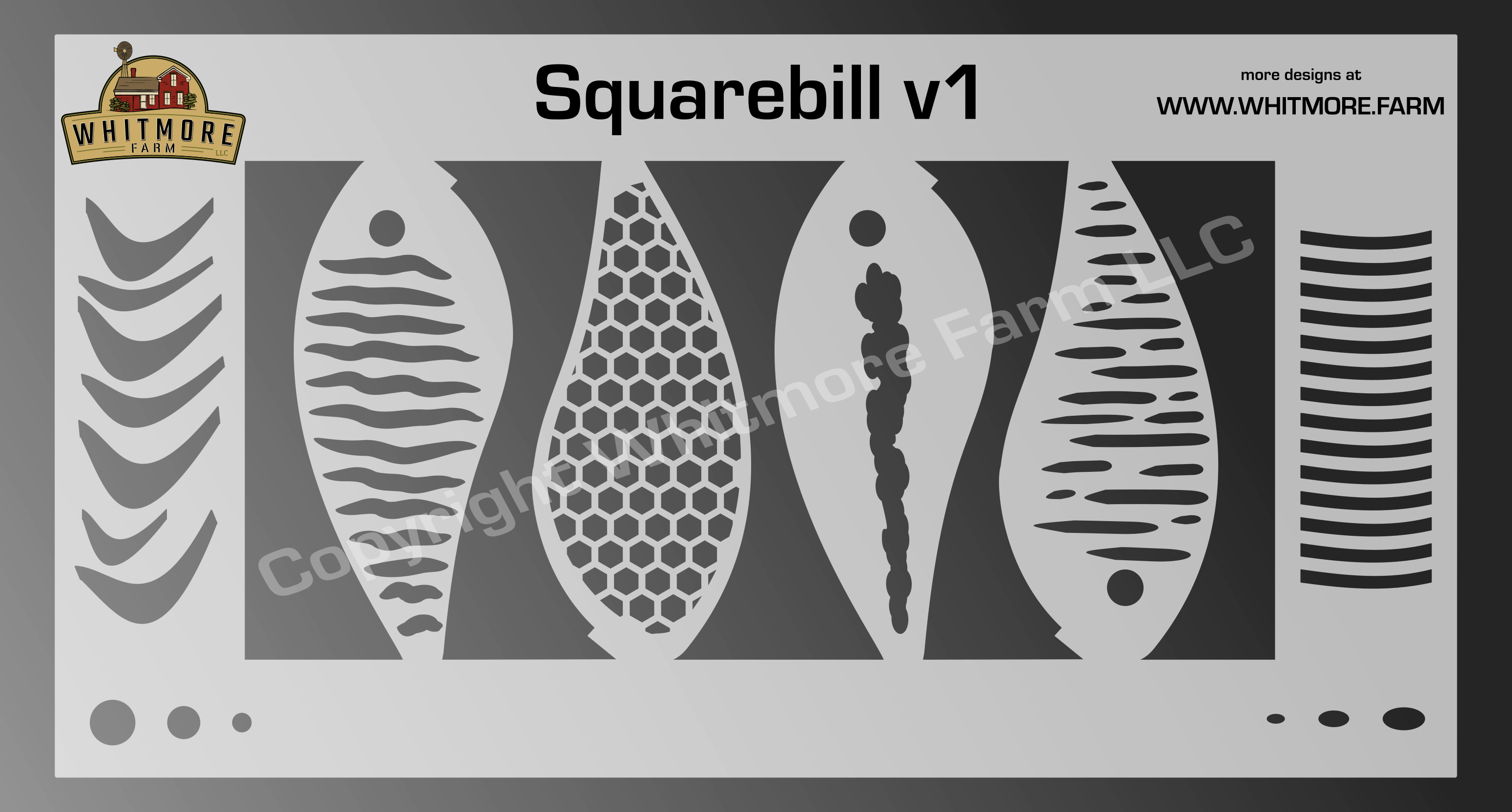 Squarebill Fishing Lure Airbrush Stencil v1