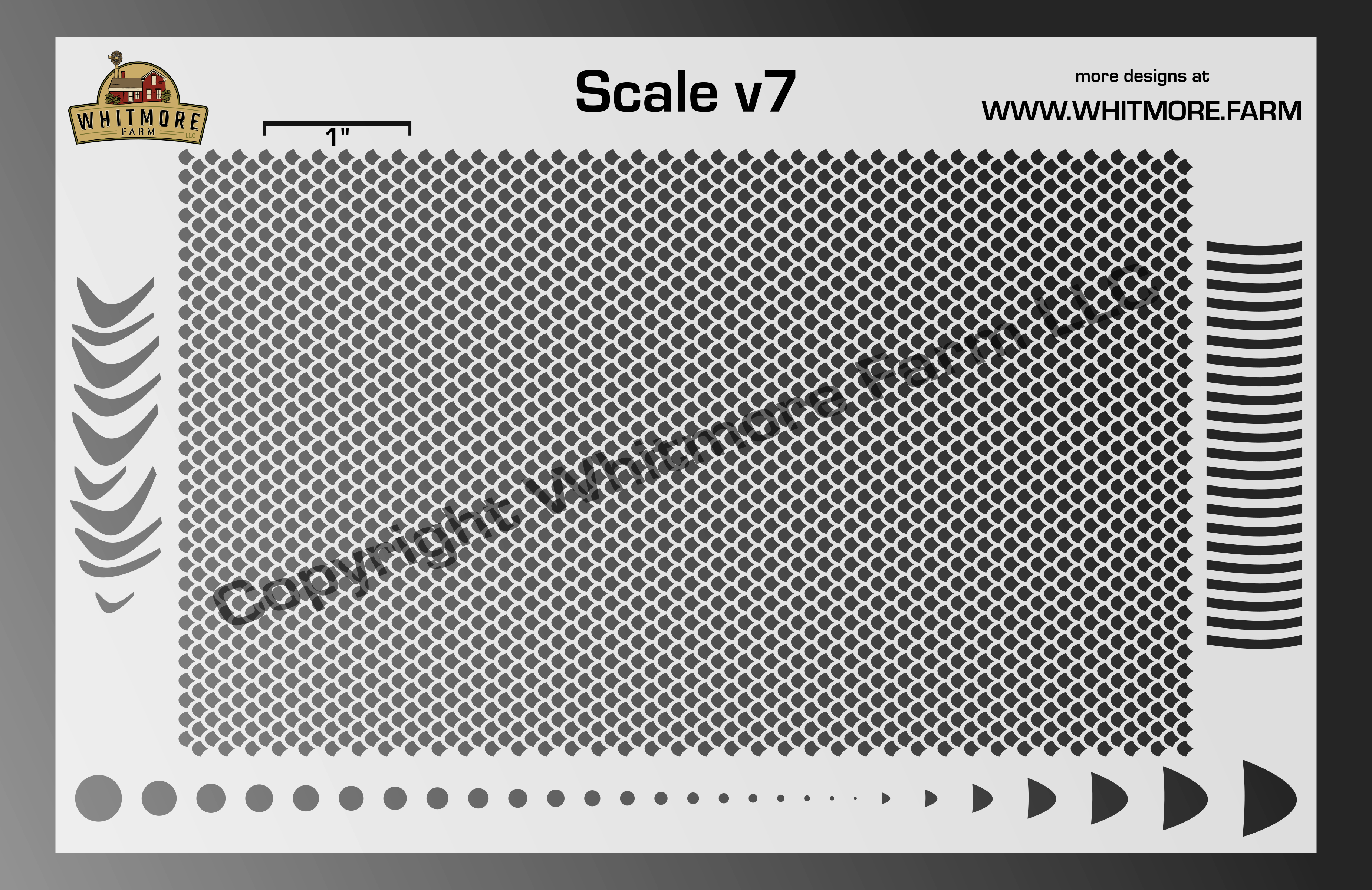 Scale v7 Mesh Fishing Lure Airbrush Stencil
