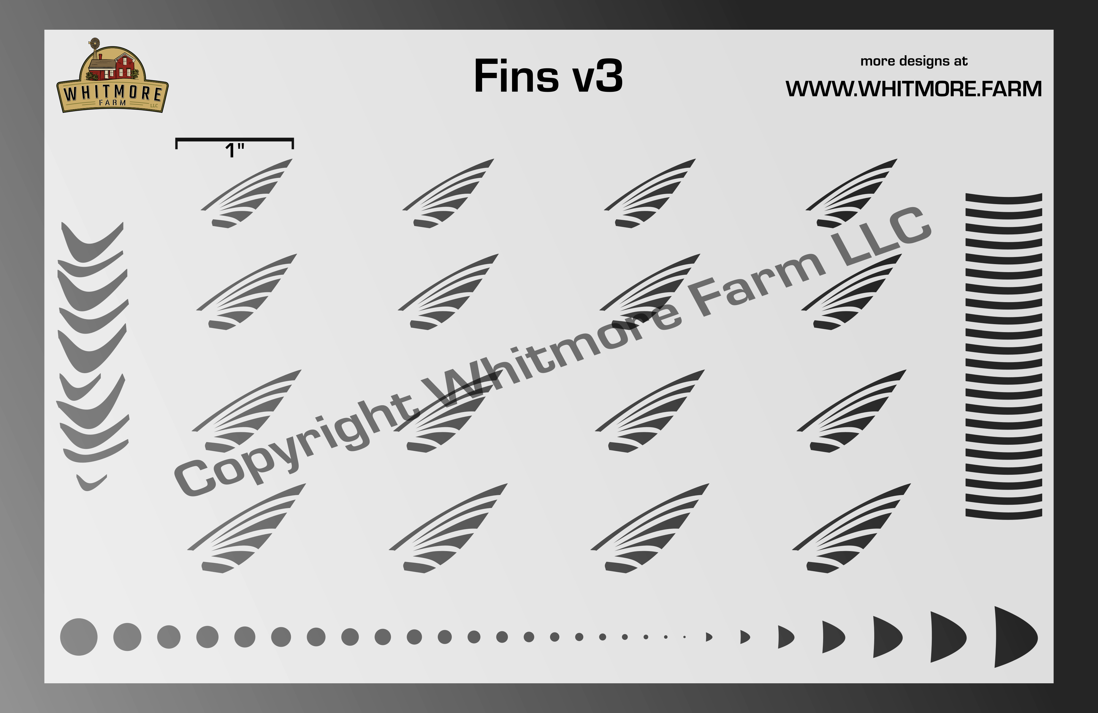 Fins v3 Pectoral Fishing Lure Airbrush Stencil – Whitmore Farm