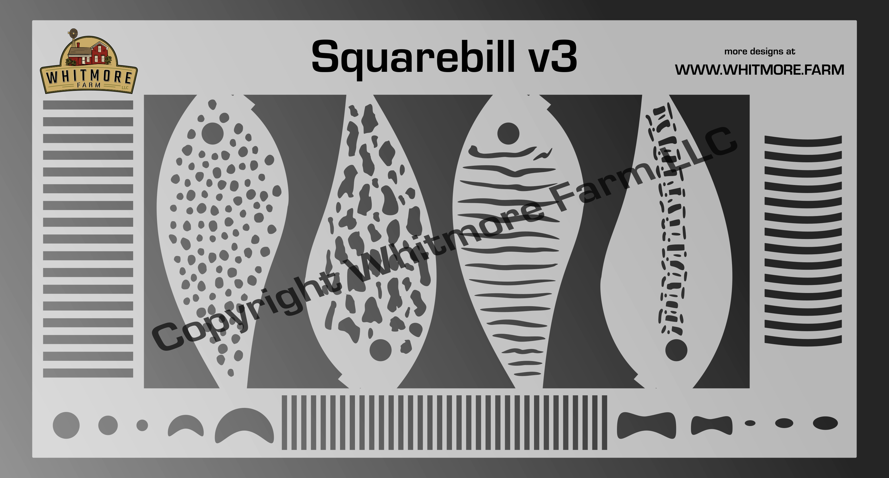 Squarebill Fishing Lure Airbrush Stencil v3