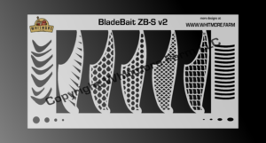 V3 Mesh Fishing Lure Airbrush Stencil Large Format 5 In 1